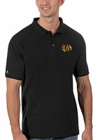 Antigua Chicago Blackhawks Mens Legacy Pique Short Sleeve Polo