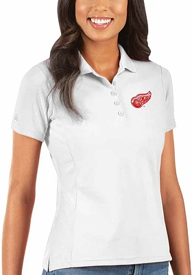 Antigua Detroit Red Wings Womens Legacy Pique Short Sleeve Polo Shirt