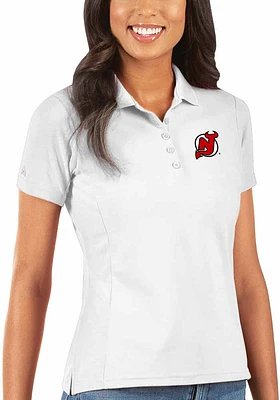 Antigua New Jersey Devils Womens Legacy Pique Short Sleeve Polo Shirt
