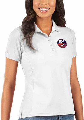 Antigua New York Islanders Womens Legacy Pique Short Sleeve Polo Shirt