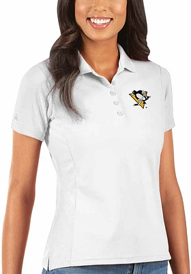 Antigua Pittsburgh Penguins Womens Legacy Pique Short Sleeve Polo Shirt