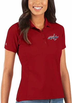 Antigua Washington Capitals Womens Legacy Pique Short Sleeve Polo Shirt