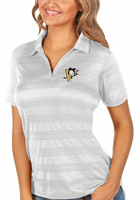 Antigua Pittsburgh Penguins Womens Compass Short Sleeve Polo Shirt
