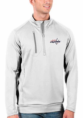 Antigua Washington Capitals Mens Generation Long Sleeve Qtr Zip Pullover
