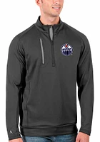 Antigua Edmonton Oilers Mens Grey Generation Long Sleeve Qtr Zip Pullover