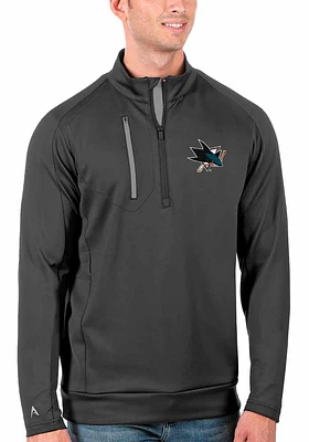 Antigua San Jose Sharks Mens Grey Generation Long Sleeve Qtr Zip Pullover
