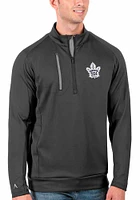 Antigua Toronto Maple Leafs Mens Grey Generation Long Sleeve Qtr Zip Pullover