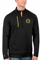 Antigua Boston Bruins Mens Black Generation Long Sleeve Qtr Zip Pullover