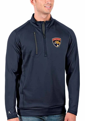 Antigua Florida Panthers Mens Navy Blue Generation Long Sleeve Qtr Zip Pullover