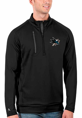 Antigua San Jose Sharks Mens Black Generation Long Sleeve Qtr Zip Pullover
