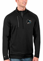 Antigua San Jose Sharks Mens Black Generation Long Sleeve Qtr Zip Pullover