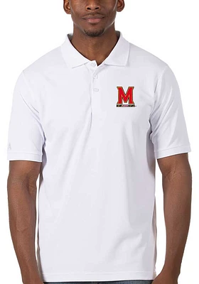 Mens Maryland Terrapins Antigua Legacy Pique Short Sleeve Polo Shirt