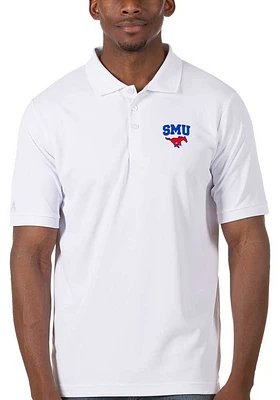 Antigua SMU Mustangs Mens Legacy Pique Short Sleeve Polo