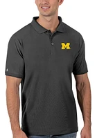 Antigua Michigan Wolverines Mens Legacy Pique Short Sleeve Polo