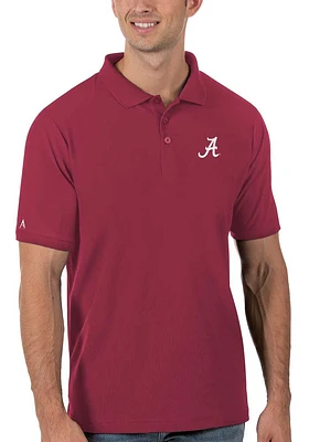 Antigua Alabama Crimson Tide Mens Red Legacy Pique Short Sleeve Polo