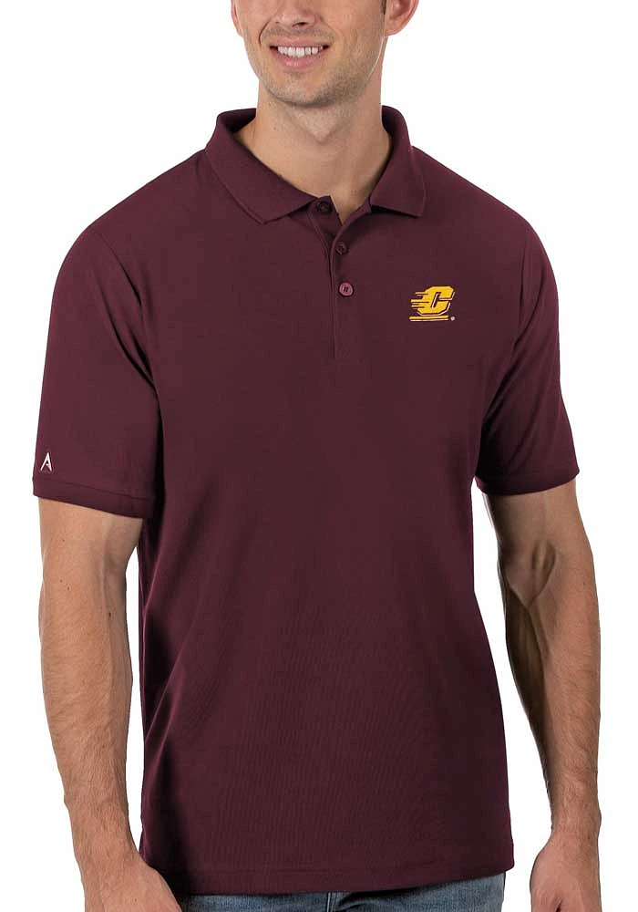 Antigua Central Michigan Chippewas Mens Legacy Pique Short Sleeve Polo