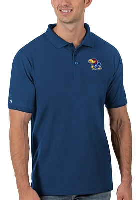 Antigua Kansas Jayhawks Mens Legacy Pique Short Sleeve Polo
