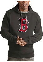 Antigua Boston Red Sox Mens Charcoal Full Front Victory Long Sleeve Hoodie