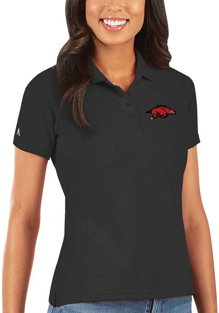 Antigua Arkansas Razorbacks Womens Legacy Pique Short Sleeve Polo Shirt