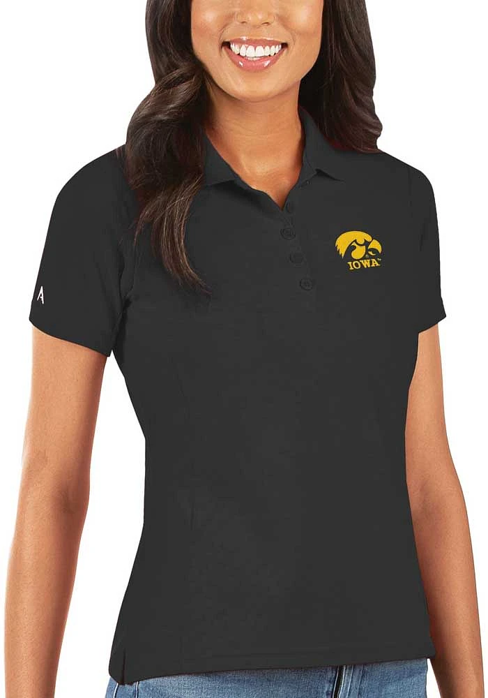 Antigua Iowa Hawkeyes Womens Legacy Pique Short Sleeve Polo Shirt