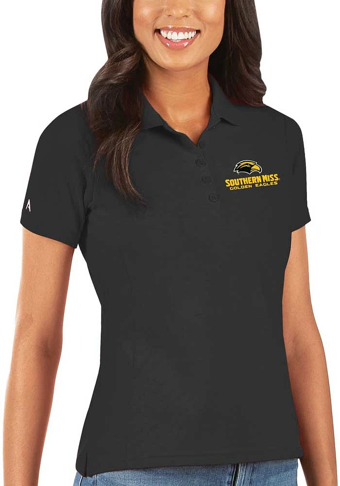 Antigua Southern Mississippi Golden Eagles Womens Legacy Pique Short Sleeve Polo Shirt