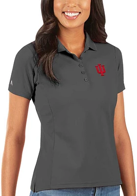 Womens Indiana Hoosiers Antigua Legacy Pique Short Sleeve Polo Shirt
