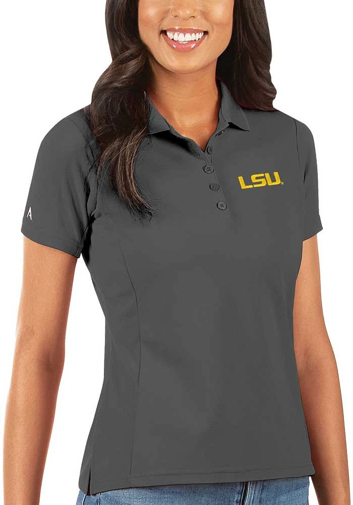 Antigua LSU Tigers Womens Legacy Pique Short Sleeve Polo Shirt
