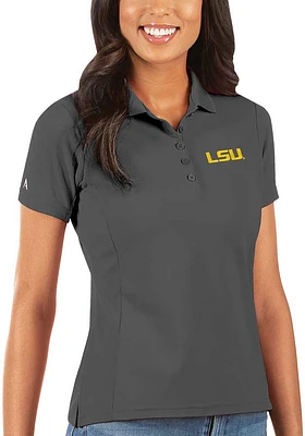 Antigua LSU Tigers Womens Legacy Pique Short Sleeve Polo Shirt