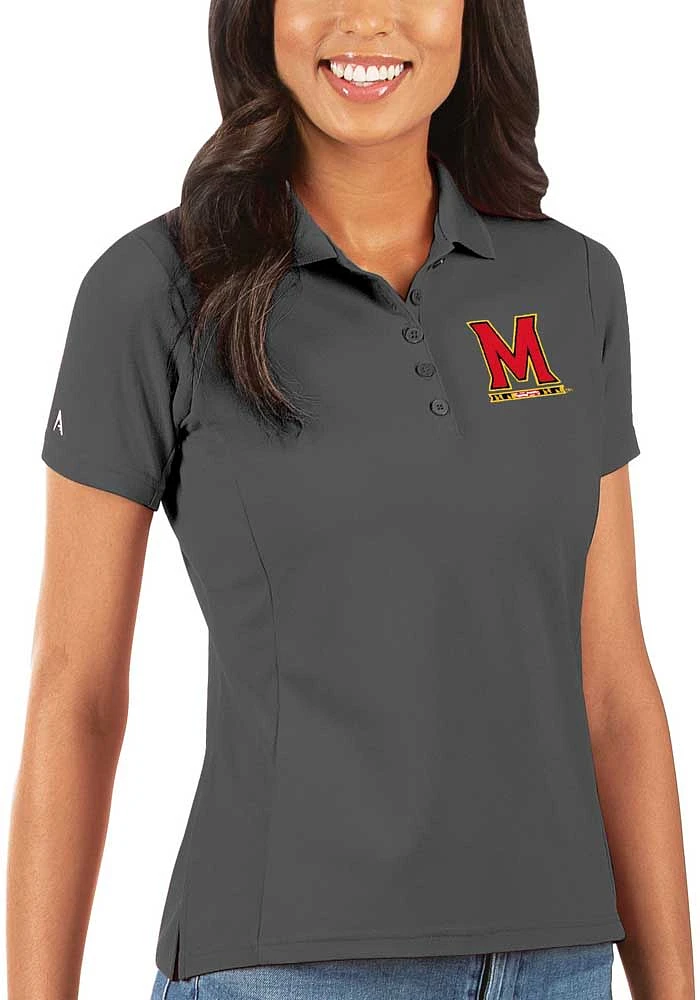 Womens Maryland Terrapins Antigua Legacy Pique Short Sleeve Polo Shirt