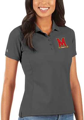 Womens Maryland Terrapins Antigua Legacy Pique Short Sleeve Polo Shirt