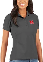 Womens Nebraska Cornhuskers Antigua Legacy Pique Short Sleeve Polo Shirt