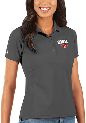 Antigua SMU Mustangs Womens Legacy Pique Short Sleeve Polo Shirt