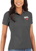 Antigua SMU Mustangs Womens Legacy Pique Short Sleeve Polo Shirt