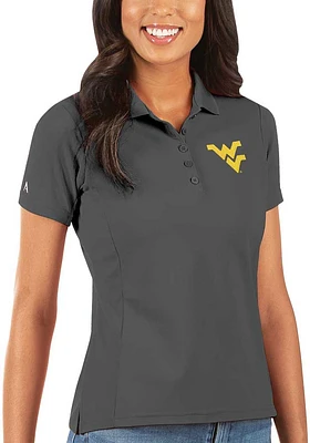 Antigua West Virginia Mountaineers Womens Legacy Pique Short Sleeve Polo Shirt