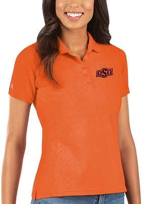 Antigua Oklahoma State Cowboys Womens Legacy Pique Short Sleeve Polo Shirt