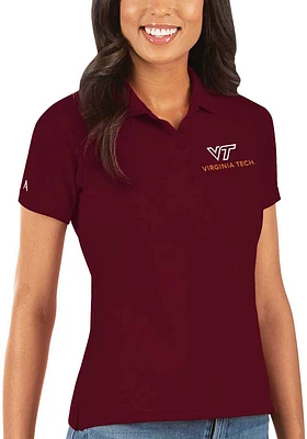 Antigua Virginia Tech Hokies Womens Legacy Pique Short Sleeve Polo Shirt