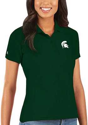 Antigua Michigan State Spartans Womens Legacy Pique Short Sleeve Polo Shirt