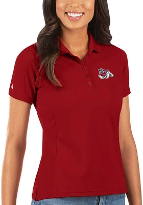 Antigua Fresno State Bulldogs Womens Legacy Pique Short Sleeve Polo Shirt