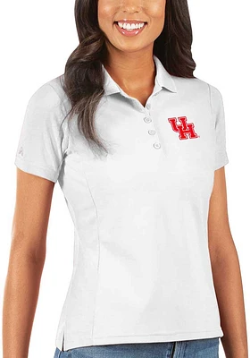 Antigua Houston Cougars Womens Legacy Pique Short Sleeve Polo Shirt