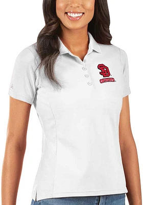 Antigua South Dakota Coyotes Womens Legacy Pique Short Sleeve Polo Shirt
