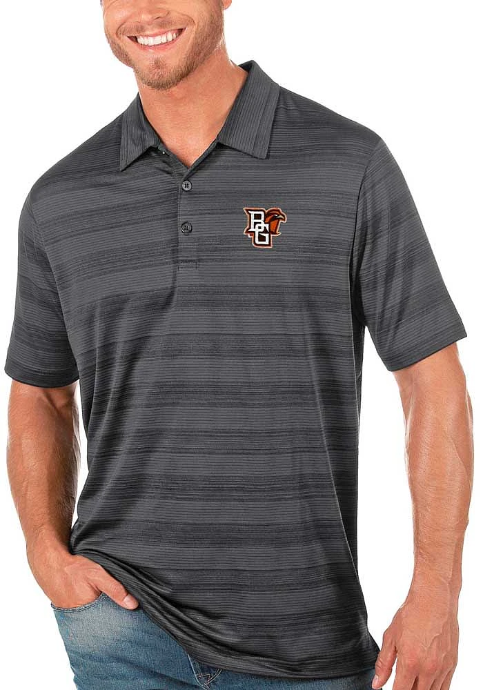 Antigua Bowling Green Falcons Mens Grey Compass Short Sleeve Polo