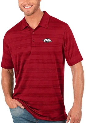 Antigua Arkansas Razorbacks Mens Compass Short Sleeve Polo