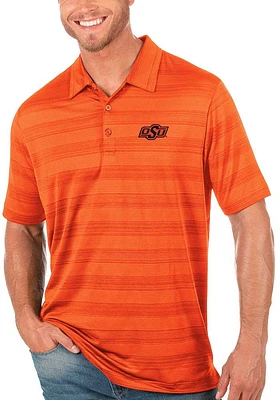 Antigua Oklahoma State Cowboys Mens Orange Compass Short Sleeve Polo