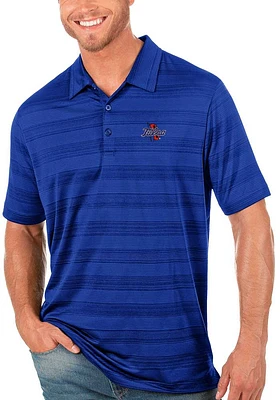 Antigua Tulsa Golden Hurricane Mens Blue Compass Short Sleeve Polo