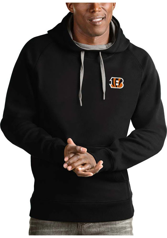 Antigua Cincinnati Bengals Mens Black Victory Long Sleeve Hoodie