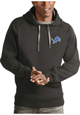 Antigua Detroit Lions Mens Charcoal Victory Long Sleeve Hoodie
