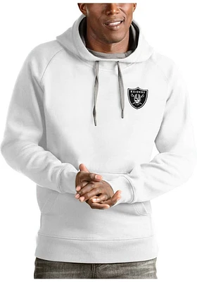 Antigua Las Vegas Raiders Mens White Victory Long Sleeve Hoodie