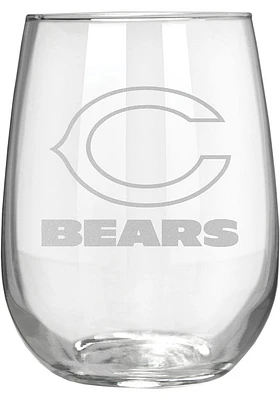 Chicago Bears 15oz Laser Etch Stemless Wine Glass - White