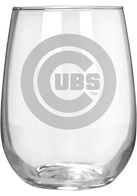 Chicago Cubs 15oz Laser Etch Stemless Wine Glass - White