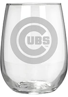 Chicago Cubs 15oz Laser Etch Stemless Wine Glass - White